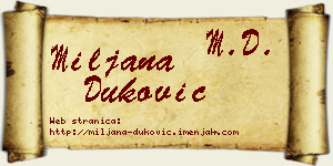 Miljana Duković vizit kartica